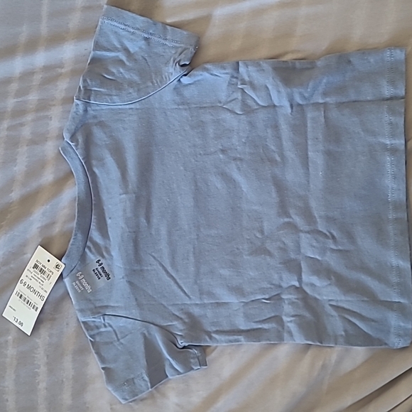 First Impressions Christmas Short Sleve Shirt, Blue, Sizes 6-9 months. - Picture 2 of 5